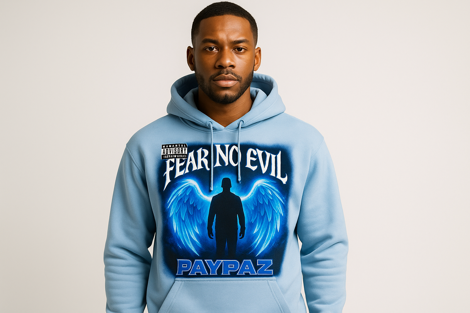 Baby Blue Fear No Evil Hoodie
